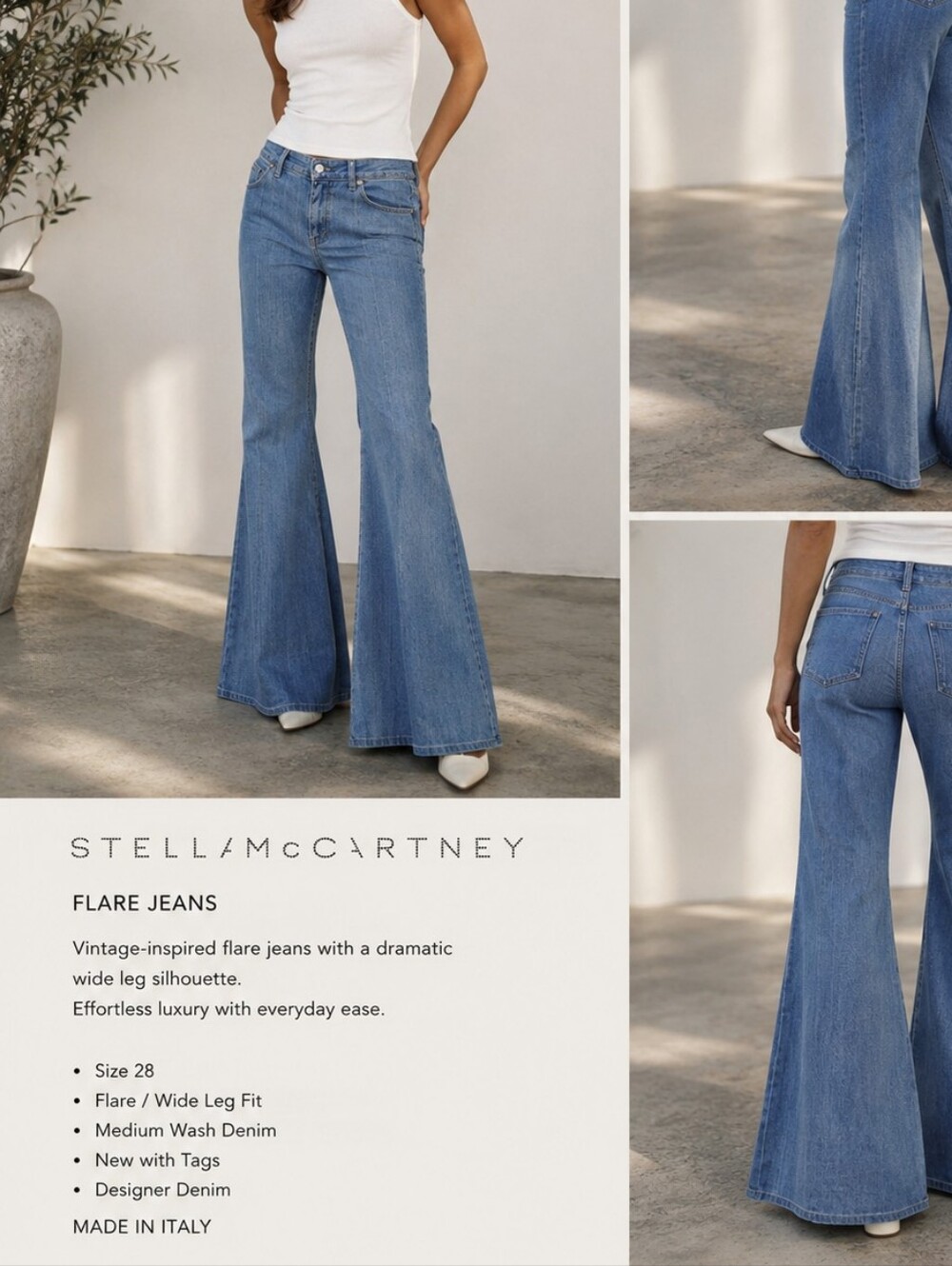 Stella McCartney Medium Wash Flare Jeans - Blue Y2k Vintage❤️